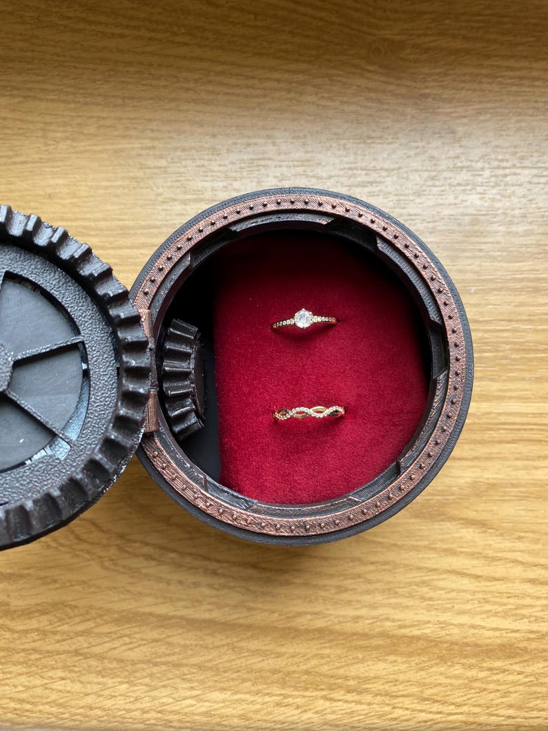 Magic Ring Box, Wedding Ring Box, Special Ring Box, Unique Engagement Ring Box Magic Theme Ring Box Chamber of Secrets - Сopper Color